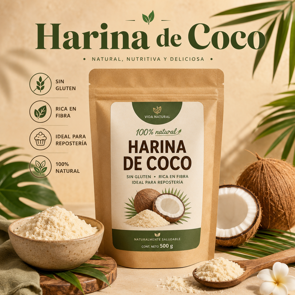 Harina de coco (Cocos nucifera)