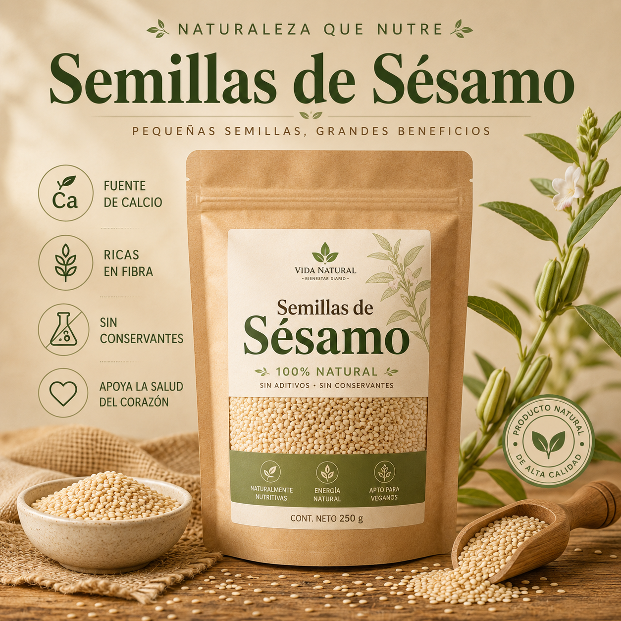 Semillas de sésamo (Sesamum indicum)