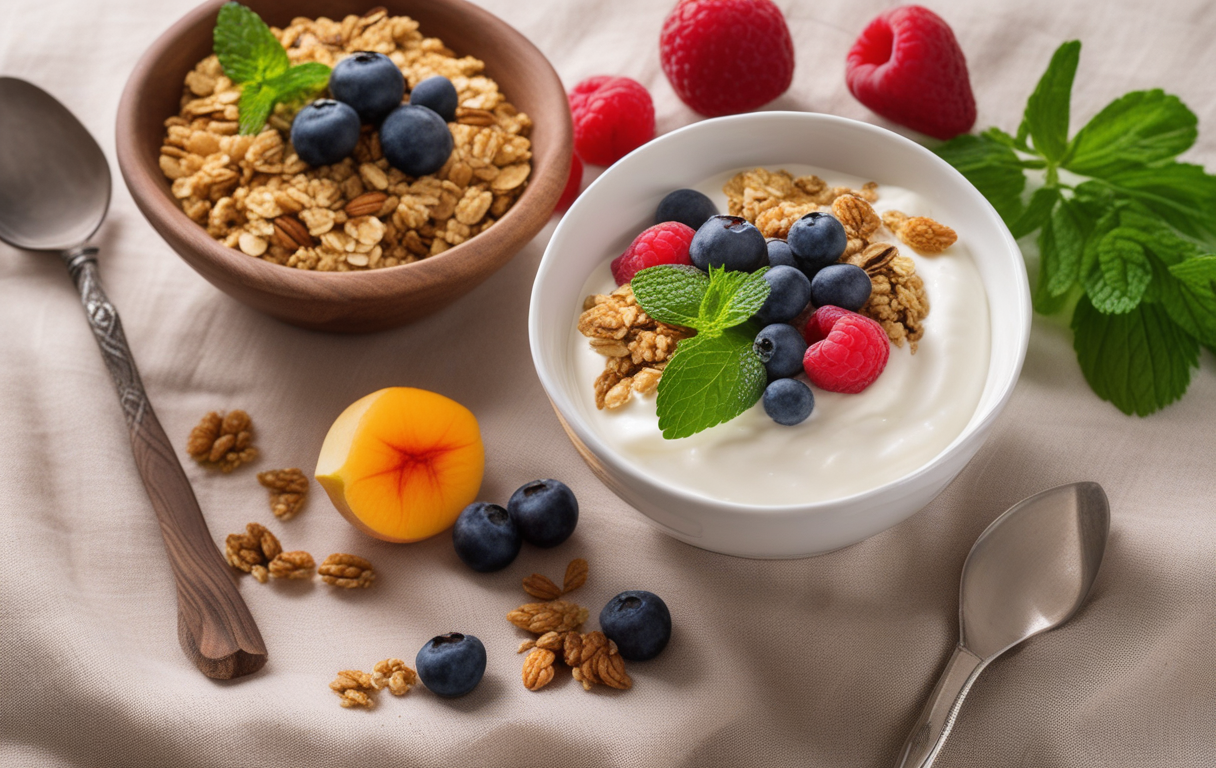 Parfait de yogur y granola artesanal