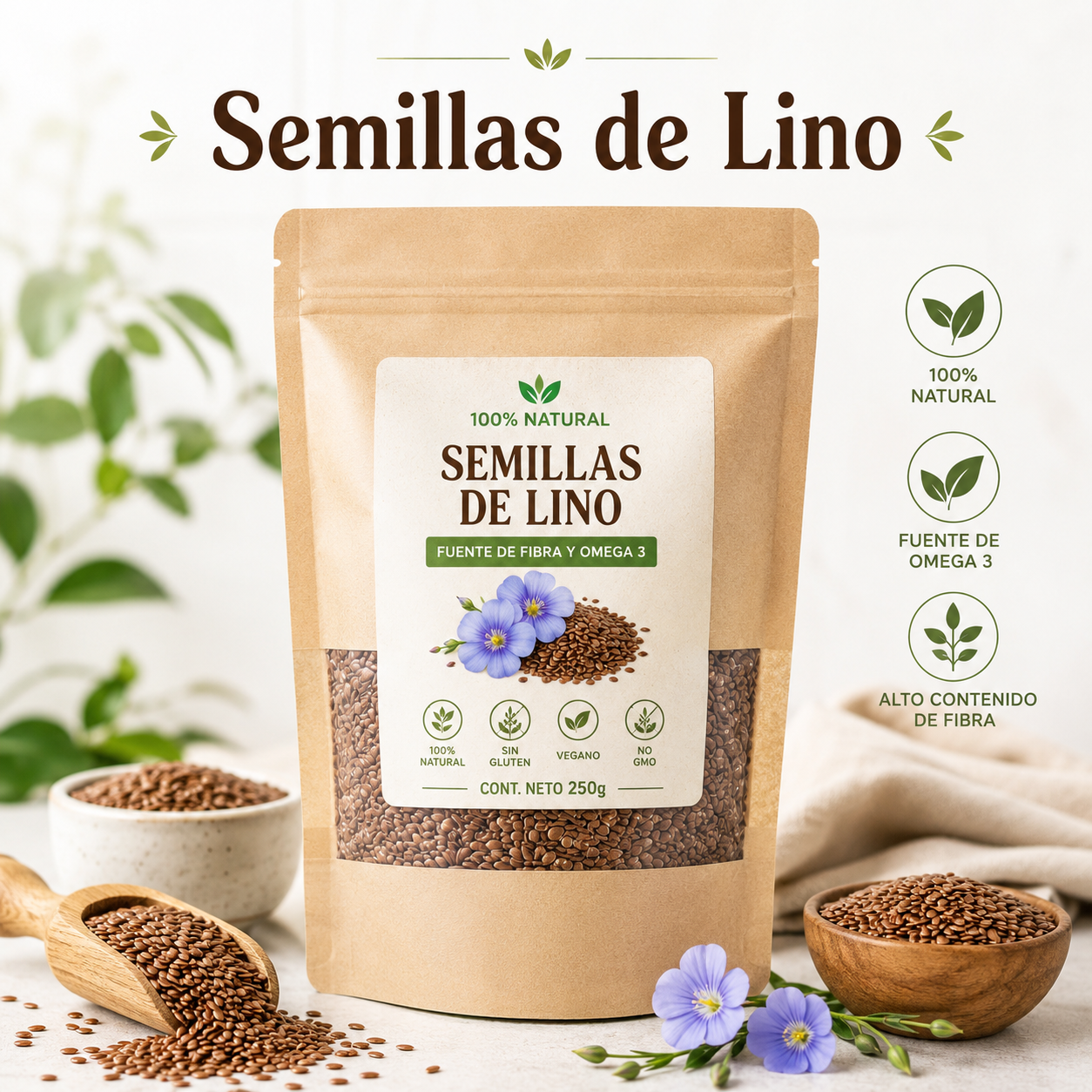 Semillas de lino (Linum usitatissimum)