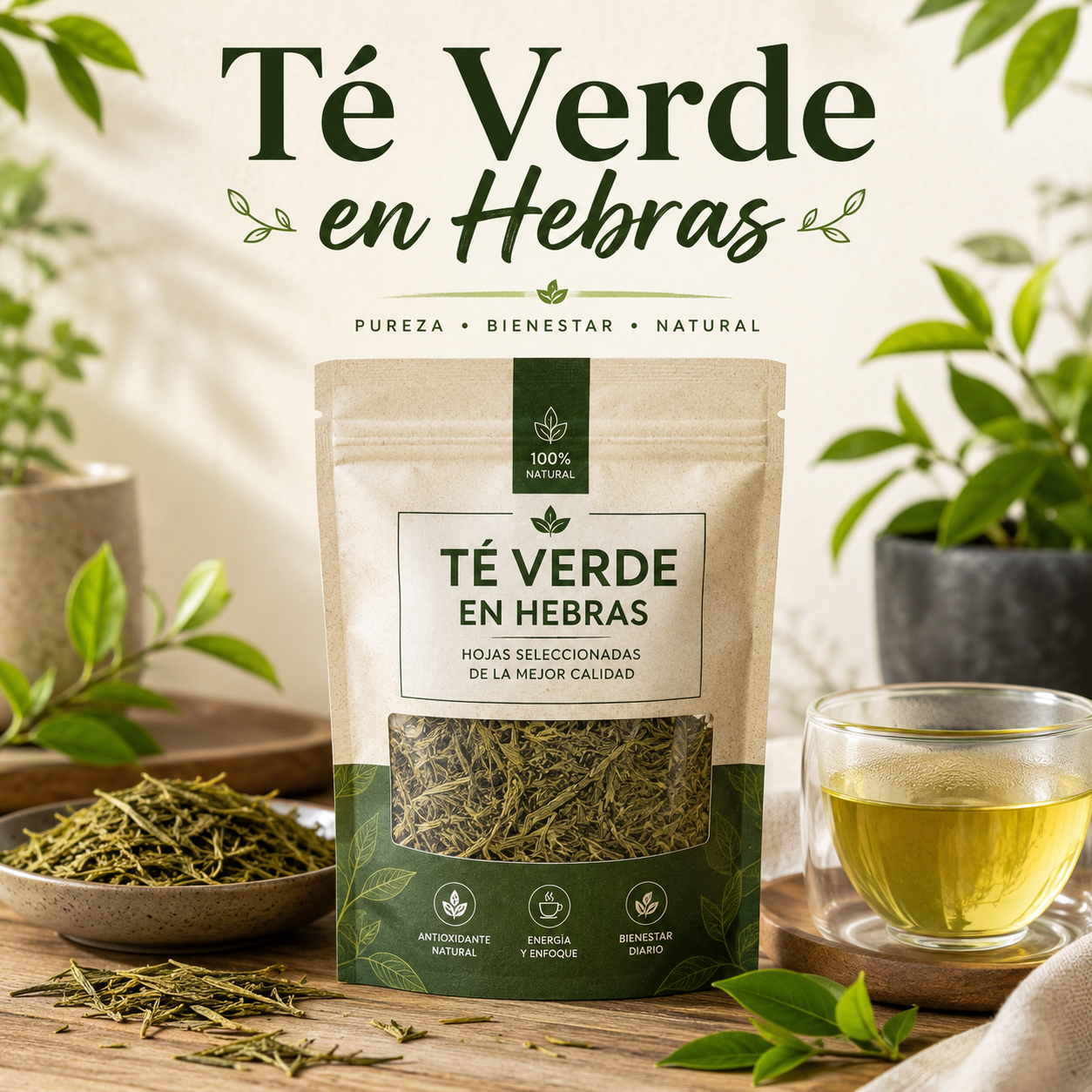 Té verde en hebras (Camellia sinensis)