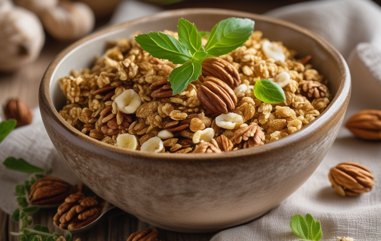 Granola de avena arrollada