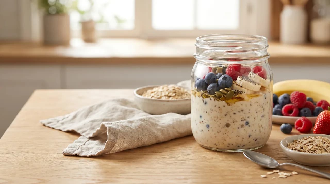 Overnight de avena arrollada