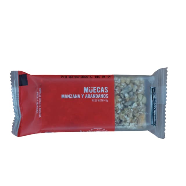 Mueca manzana y arandanos