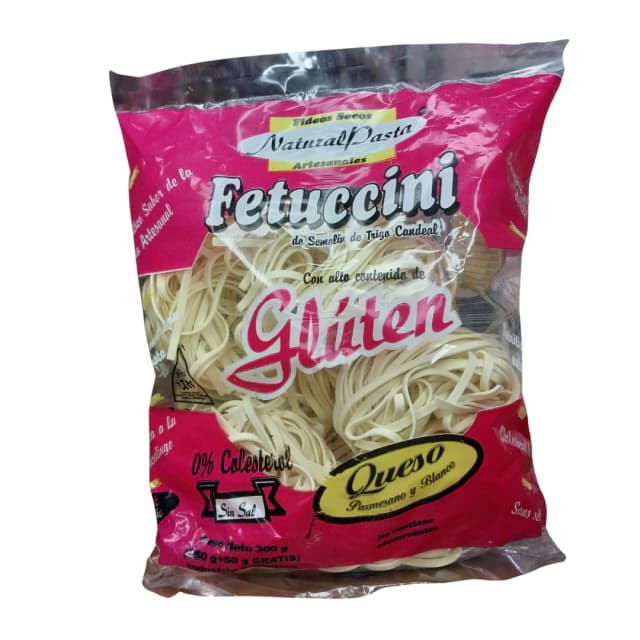fideo gluten queso parmesano y blanco sin sal