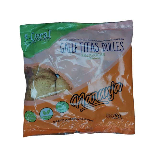 Galletita sin azúcar sabor naranja Ceral