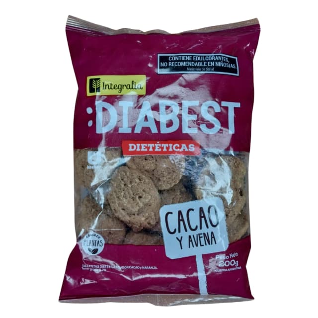 Galletitas de chocolate y avena sin azúcar Diabest
