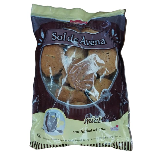 Galletita integral sabor miel con harina de chia Nutresan
