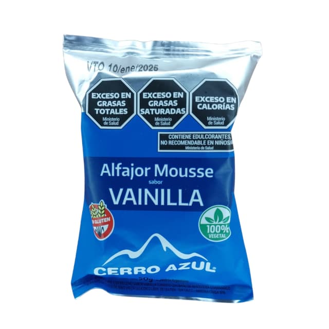 Alfajor vainilla sin azúcar cerro azul