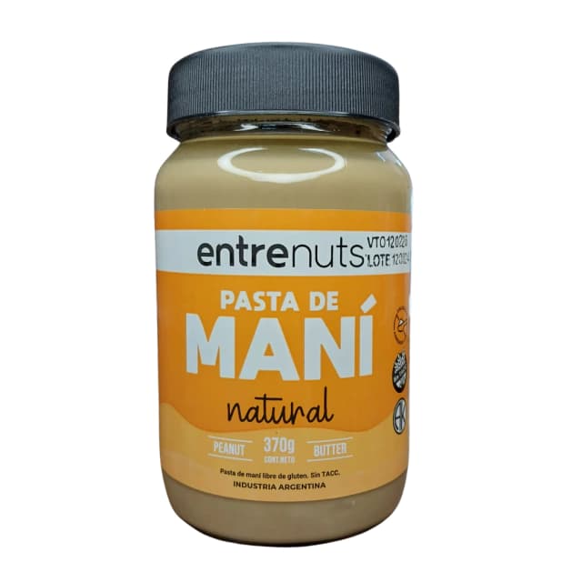pasta de mani entre nuts natural x370gr