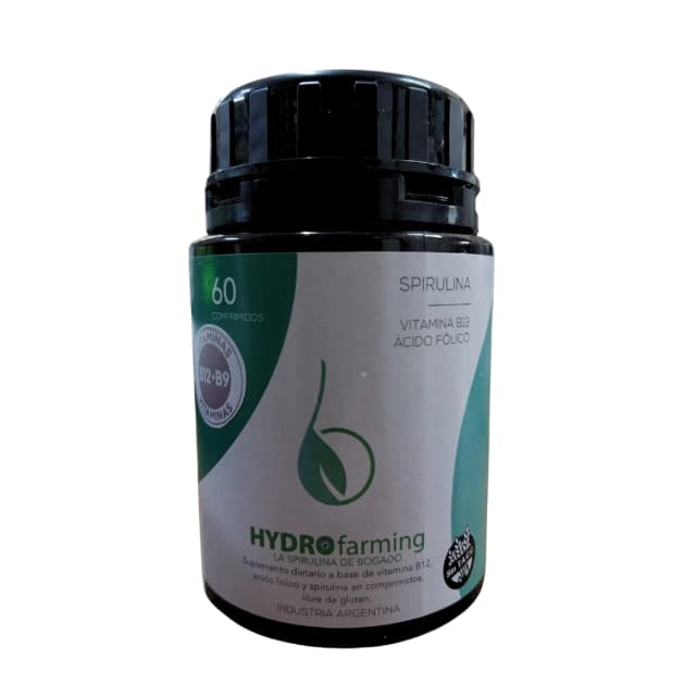 Spirulina con B12 + ácido fólico de 60 comprimidos Bogado