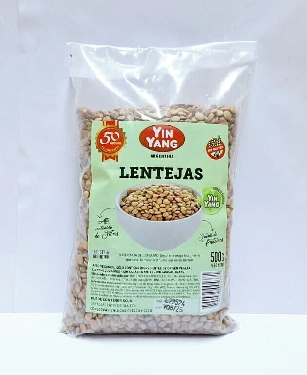Lentejas libres de gluten Yinyang 500 gr