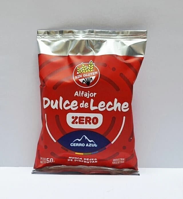 Alfajor dulce de leche sin azúcar cerro azul