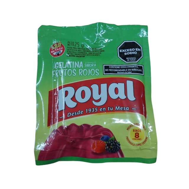 Gelatina sin azúcar sabor frutos rojos x25 gr Royal