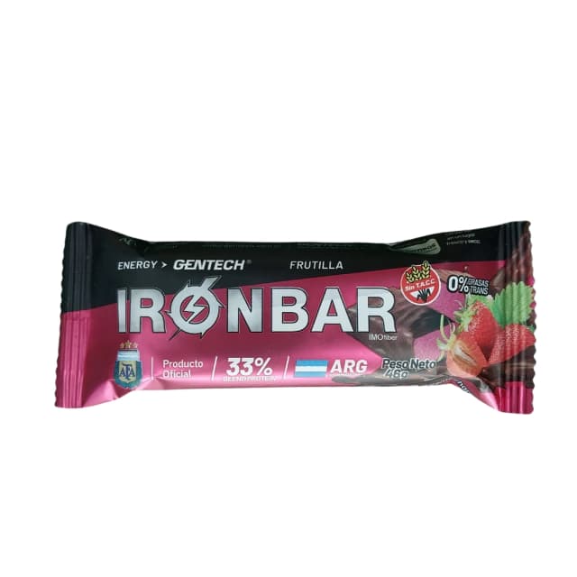 barrita proteica sabor frutilla , gentech