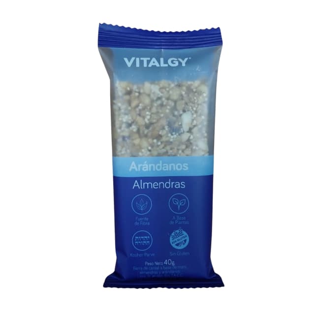 Barritas de arandanos y almendras Vitalgy libres de gluten