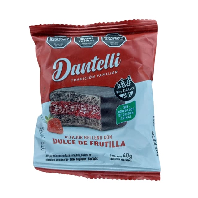 Alfajor dantelli de frutilla