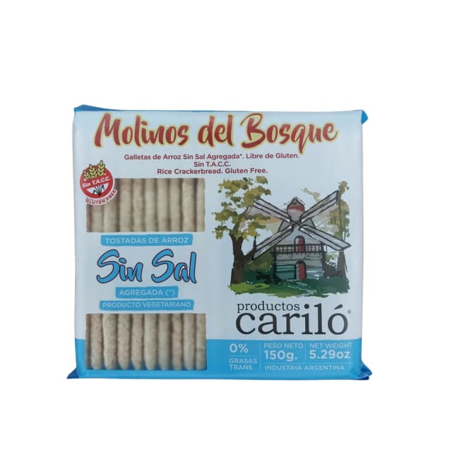Carilo tostadas de arroz sin sal