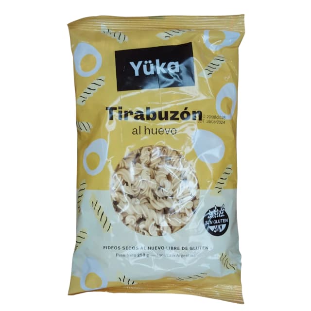 fideos tirabuzon al huevo , yuka