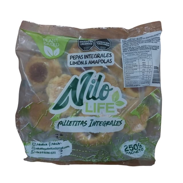 Pepas integrales de limon y amapola Nilo Life