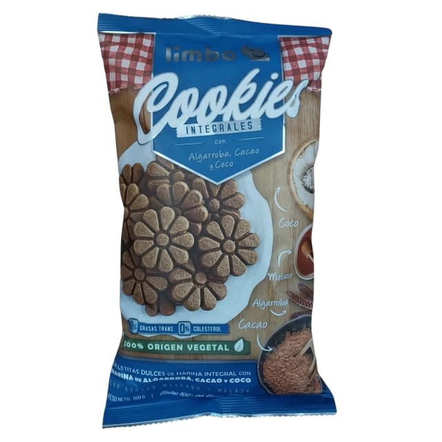 Cookies integrales de algarroba, cacao y coco Limbo