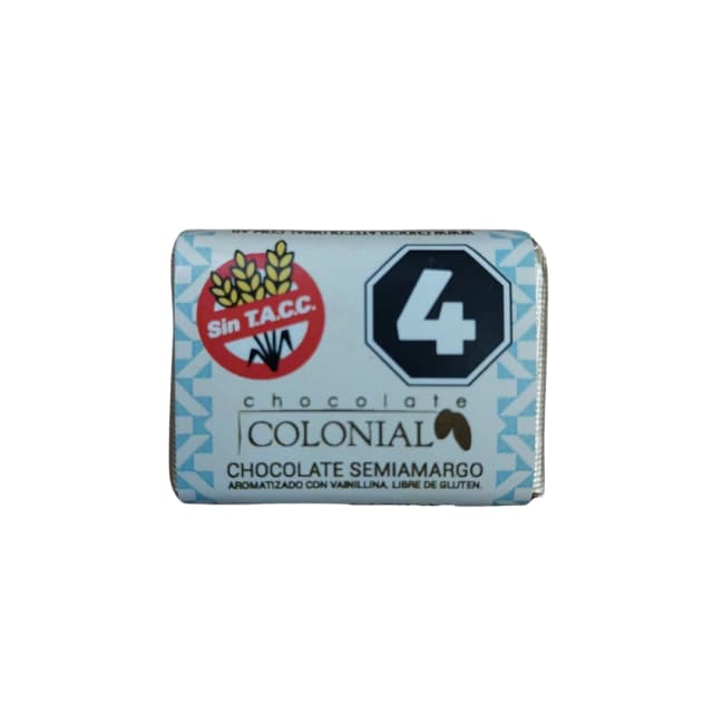 Chocolatina semiamarga x5gr Colonial
