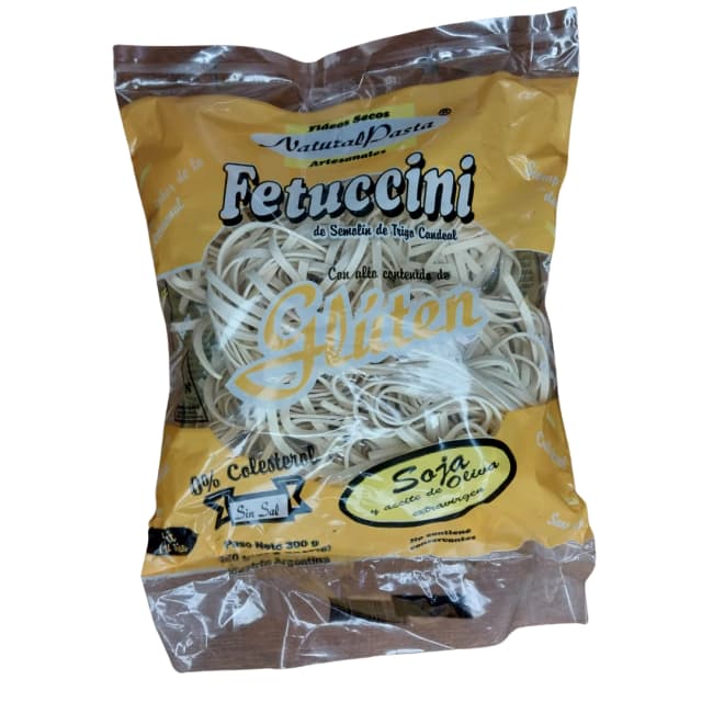 fideos gluten, soja, aceite de oliva, sin sal