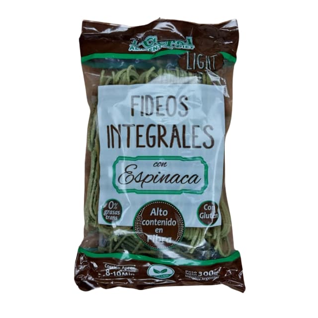 Fideos ceral con espinaca