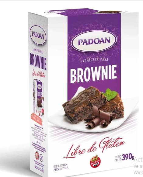Premezcla para brownie Padoan libre de gluten