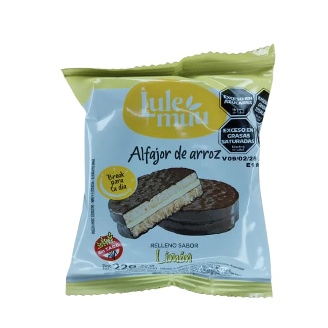 Alfajor de arroz de limon Lulemuu