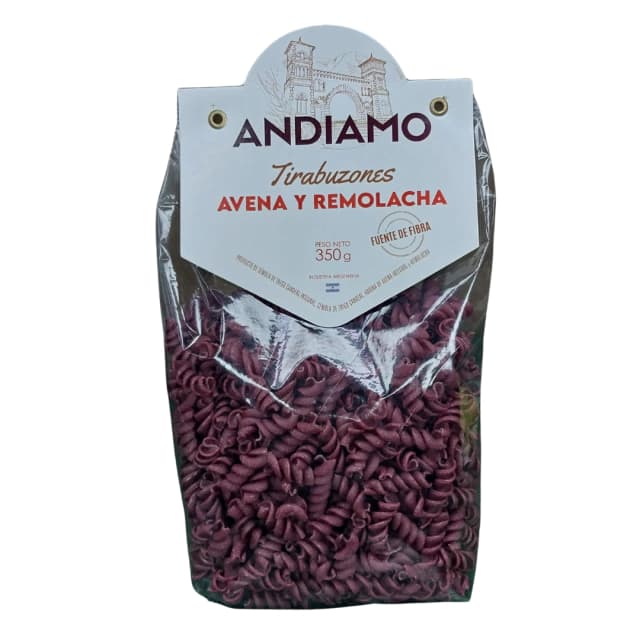 Fideos de remolacha tirabuzon andiamo