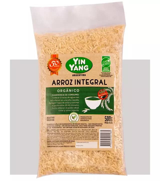 Arroz integral orgánico x500 gr Yinyang