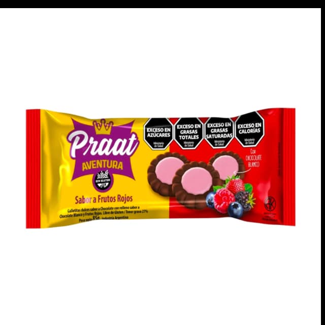 Galletitas aventura chocolate con frutilla sin tacc Praat