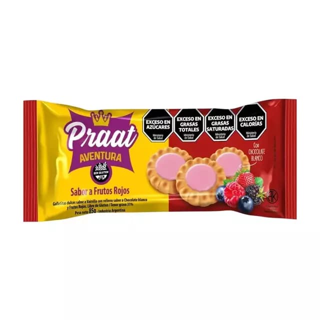 Galletitas Aventura de frutilla sin tacc Praat