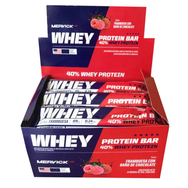 Barritas proteicas de frambuesa y chocolate Mervick 45gr