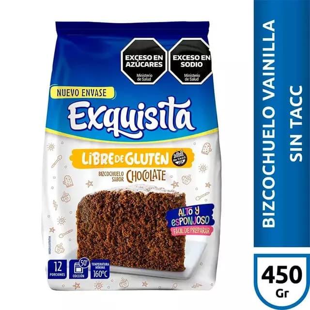 Premezcla bizcochuelo de chocolate Exquisita libre de gluten