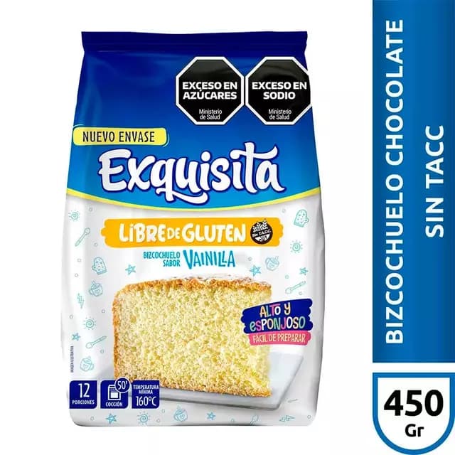 Premezcla de bizcochuelo de vainilla sin tacc Exquisita