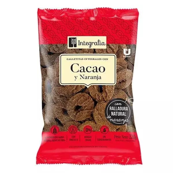 Aritos de cacao y naranja integral Integralia