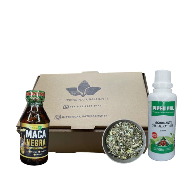 Combo potencia sexual - tintura + maca en comprimidos + hierbas.