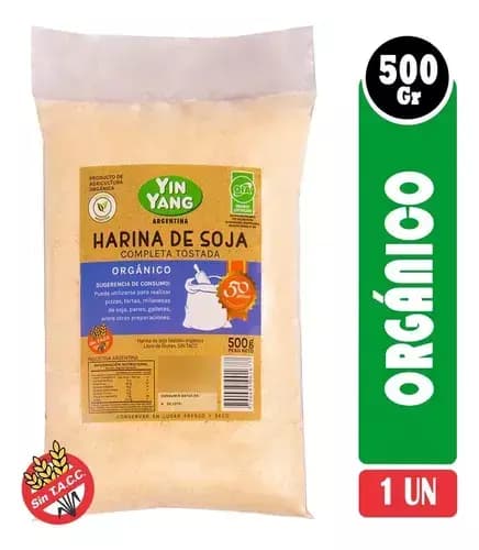 Harina de soja orgánica 500gr libre de gluten Yinyang