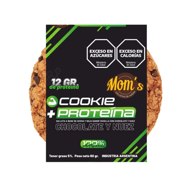 Galleta mom proteica con chocolate y nuez