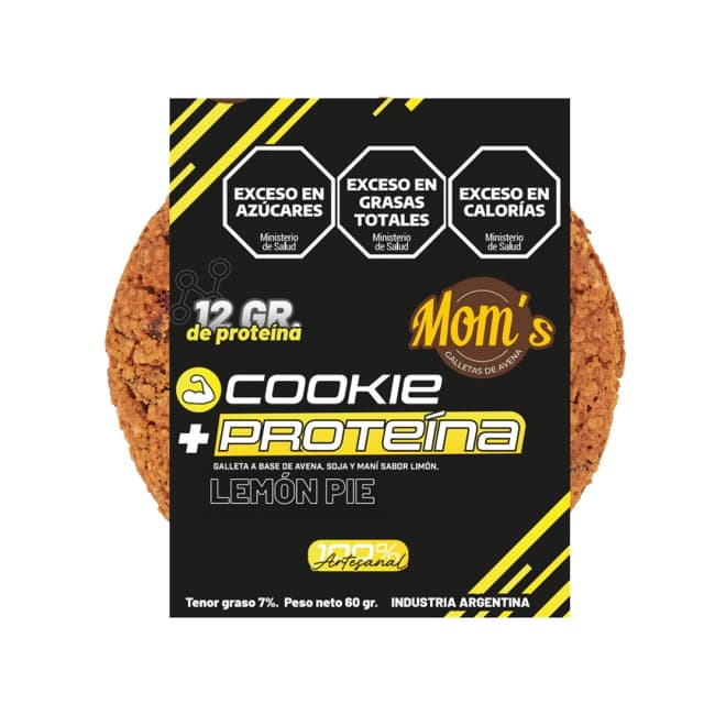 Galleta mom de avena proteica sabor lemon pie