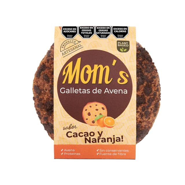 Galleta mom de avena cacao y naranja