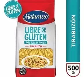 Fideos matarazzo tirabuzón libre de gluten 500gr