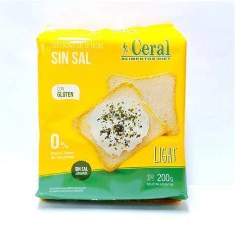 Ceral tostadas de gluten sin sal light