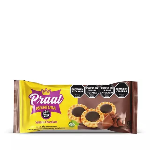 Galletitas aventura vainilla con chocolate sin tacc Praat