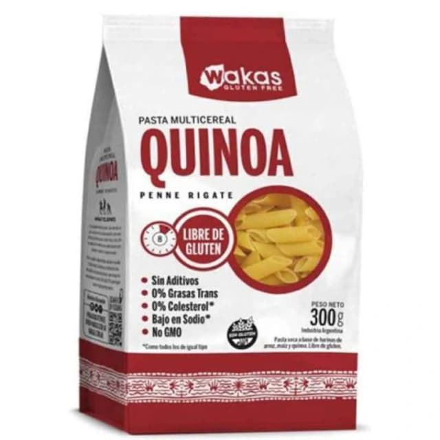 Pasta multicereal penne rigate de Quinoa sin tacc 300gr Wakas
