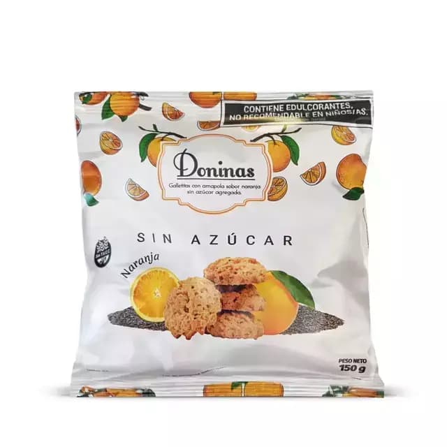 Doninas galletitas sin azúcar sabor naranja sin tacc