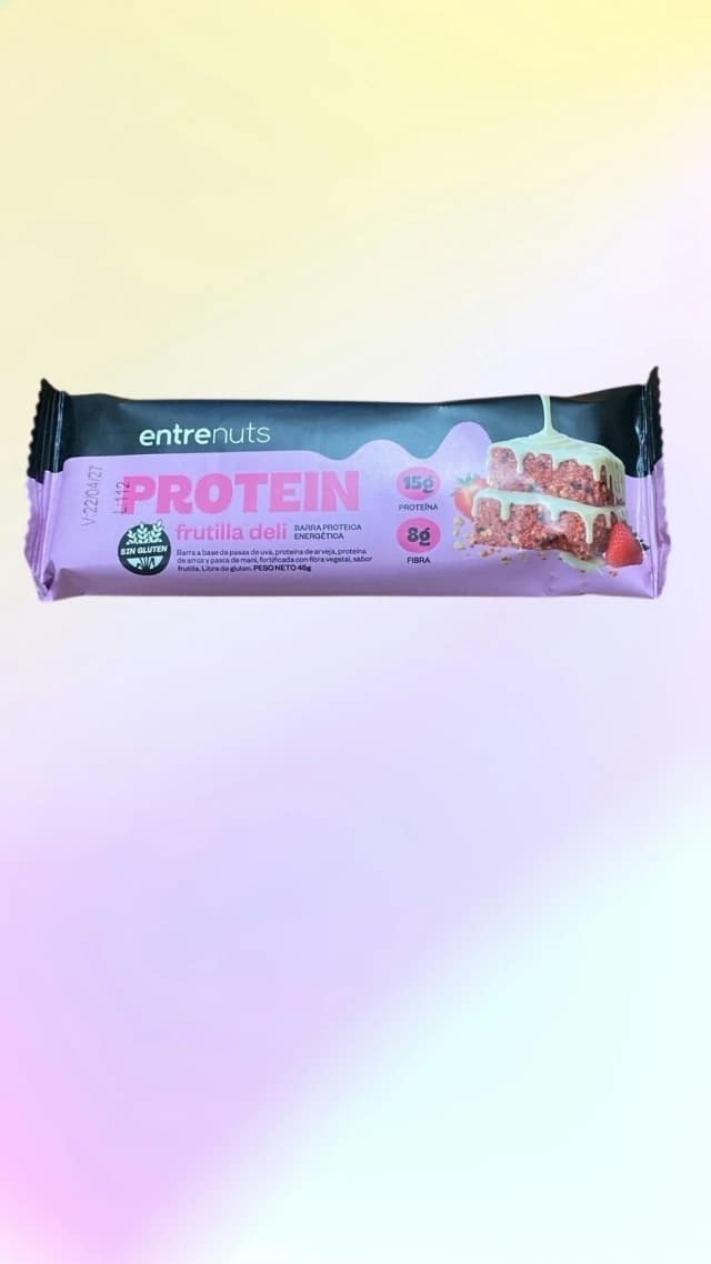 Barrita proteica sabor frutilla sin tacc entre nuts