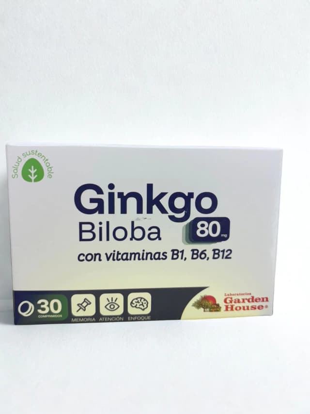 Ginkgo Biloba 80 con Vit B1, B6, B12 x30 comprimidos Garden house